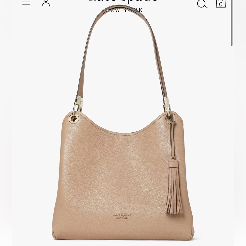 Kate Spade Loop large shoulder bag - genuine leather in Warm Taupe